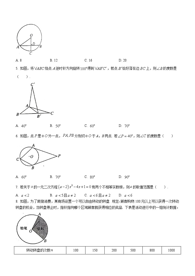 广东省广州市越秀区2023-2024学年九年级上学期期末数学试题(无答案)第2页