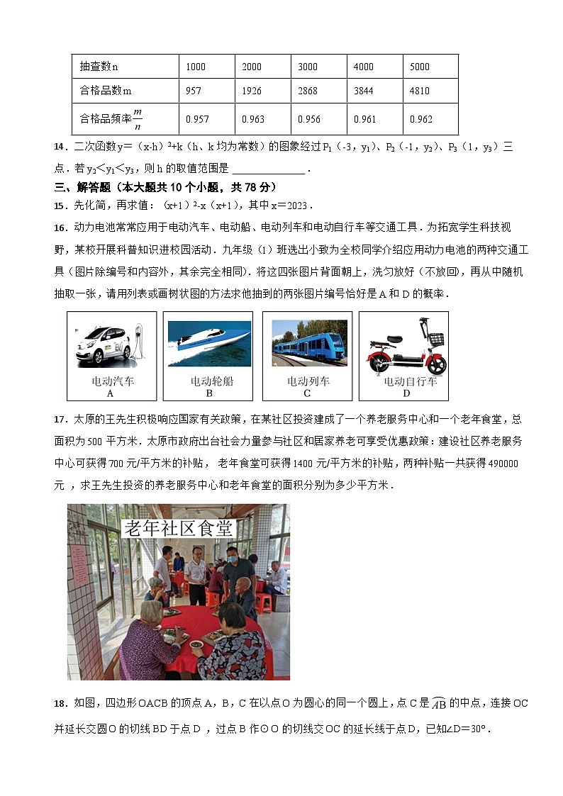 吉林省长春市2024年中考数学四模试卷附答案03