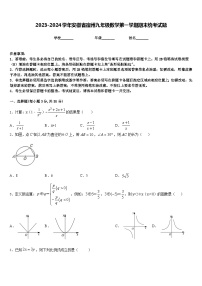 2023-2024学年安徽省宿州九年级数学第一学期期末统考试题含答案