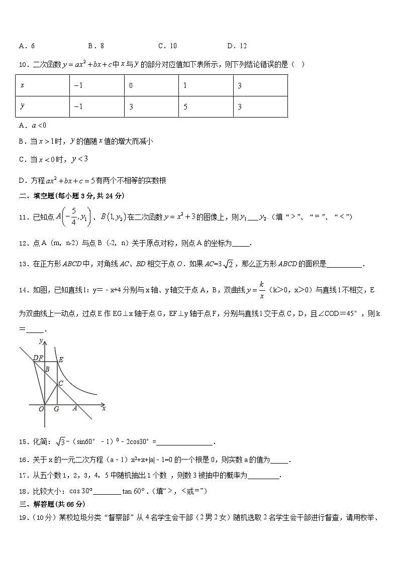 2023-2024学年山东省淄博市临淄区金山中学数学九上期末教学质量检测试题含答案第3页