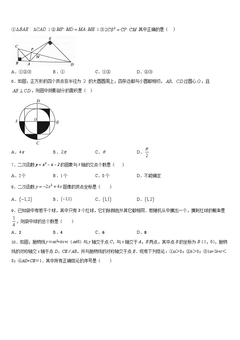 2023-2024学年江苏省盐城市大丰区城东实验数学九年级第一学期期末达标检测模拟试题含答案02