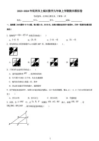 2023-2024学年杭州市上城区数学九年级期末模拟卷