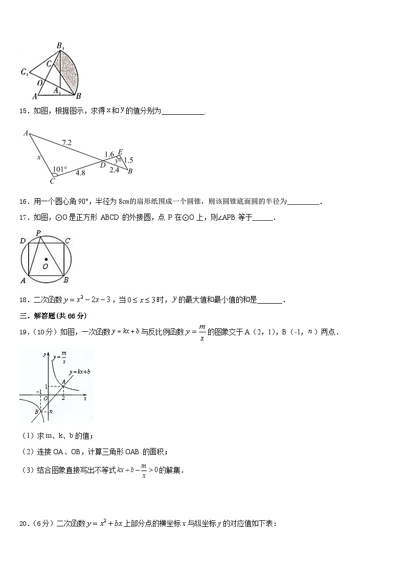 上海市实验学校2023-2024学年九上数学期末考试模拟试题含答案03