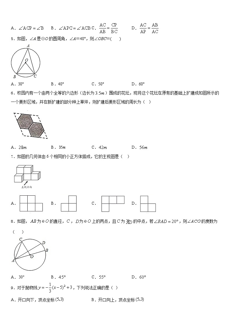 云南省昆明市呈贡区2023-2024学年九年级数学第一学期期末达标测试试题含答案第2页
