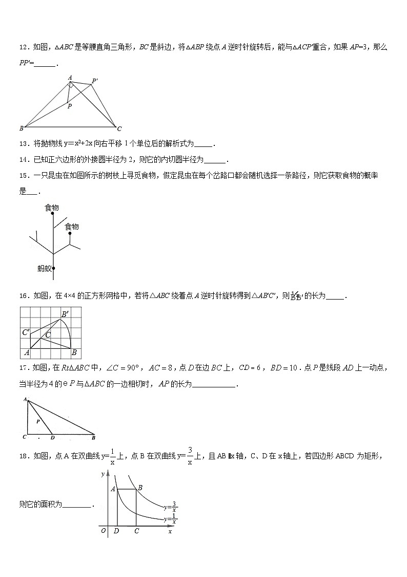 山东省临沂经济开发区四校联考2023-2024学年九年级数学第一学期期末考试试题含答案第3页