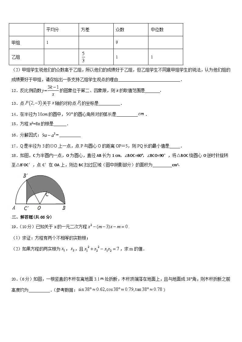 山东省德州市夏津实验中学2023-2024学年九上数学期末学业质量监测试题含答案第3页