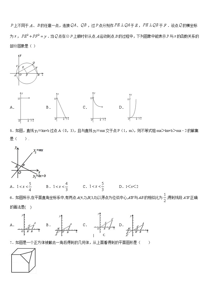 山东省济南市市中学区育英中学2023-2024学年九年级数学第一学期期末检测模拟试题含答案第2页