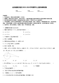 山东省部分地区2023-2024学年数学九上期末调研试题含答案