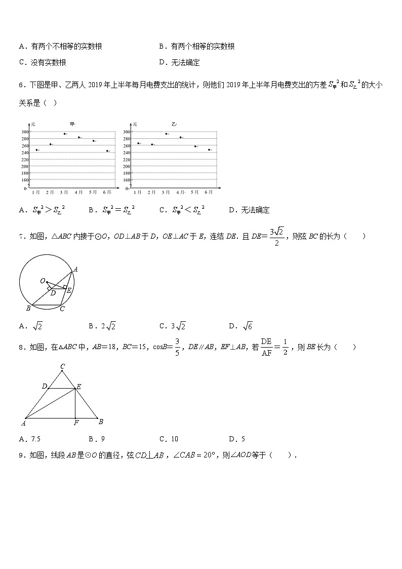 河南省郑州市登封市2023-2024学年数学九上期末教学质量检测模拟试题含答案第2页