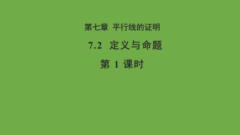 7.2 定义与命题 北师大版八年级数学上册第1课时教学课件01