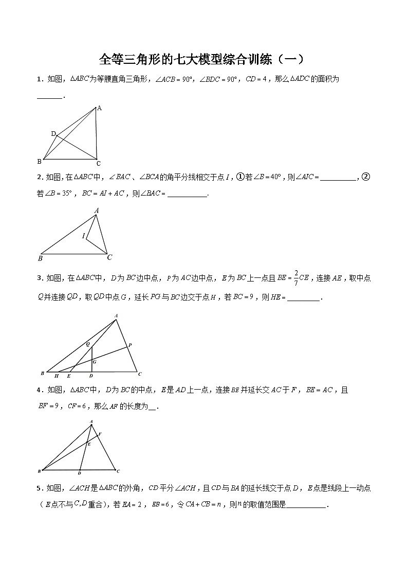 全等三角形的七大模型综合训练(一)(原卷版)第1页