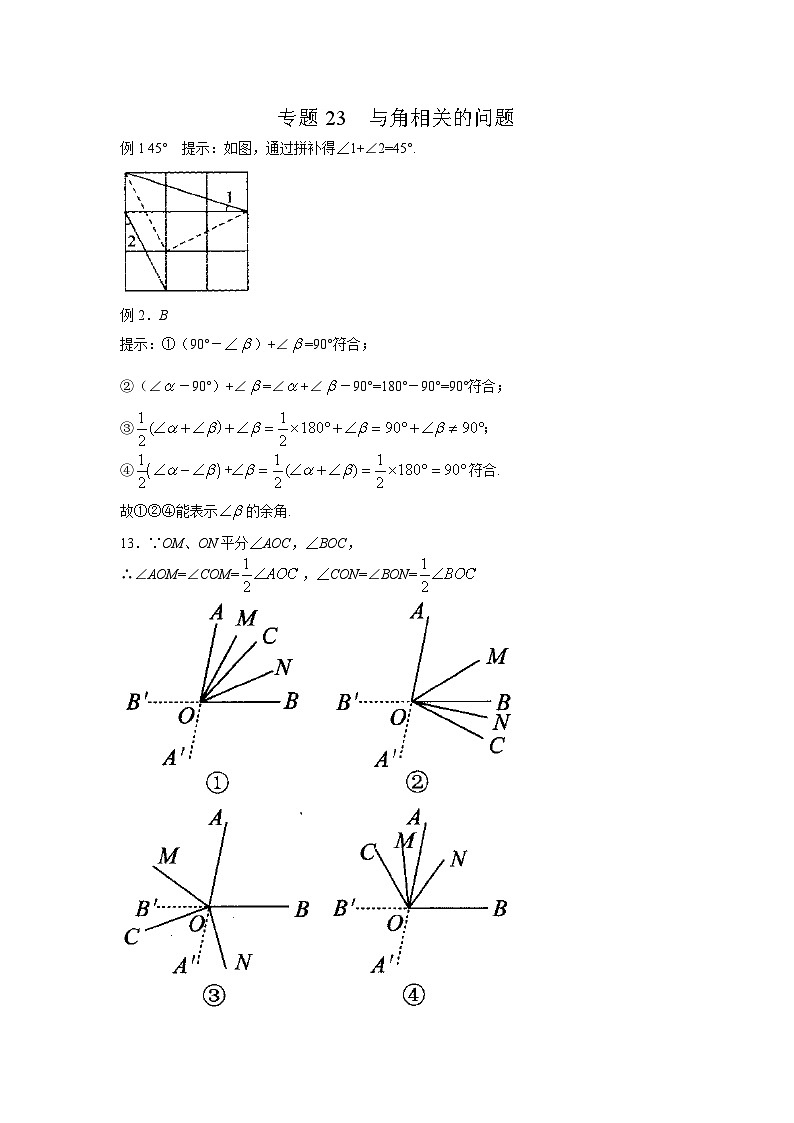 专题23 与角相关的问题_答案01