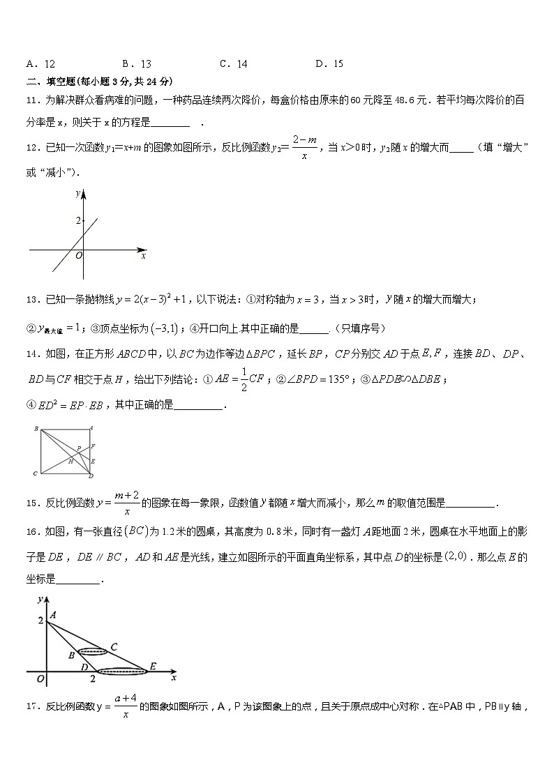 福建福州市台江区华伦中学2023-2024学年九年级数学第一学期期末学业质量监测模拟试题含答案第3页