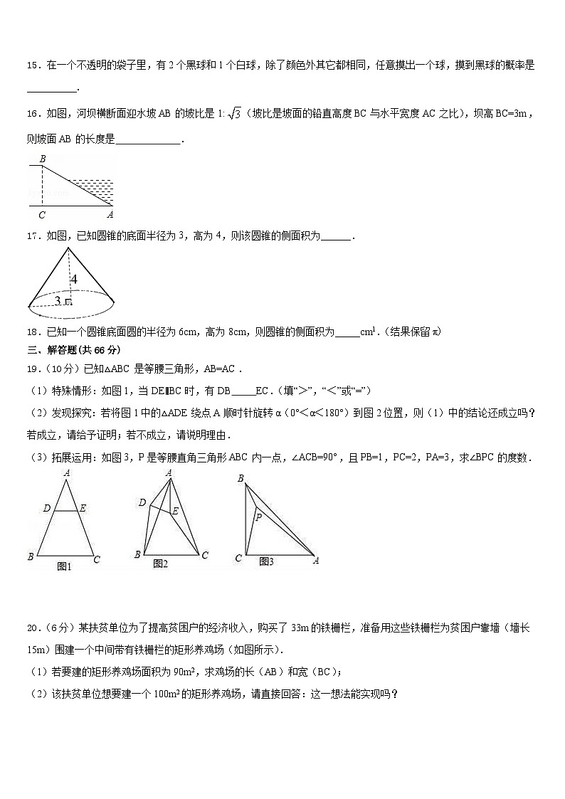 福建省福安市环城区片区2023-2024学年数学九上期末经典试题含答案第3页