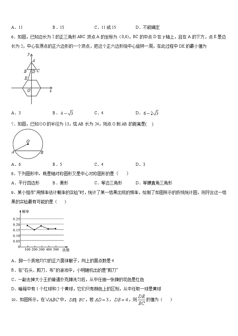 福建省福州文博中学2023-2024学年九上数学期末预测试题含答案02