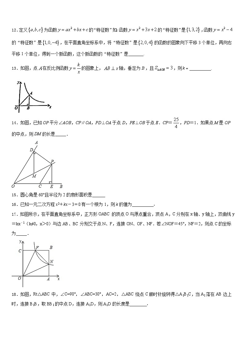 重庆南开融侨中学2023-2024学年九年级数学第一学期期末达标检测试题含答案第3页