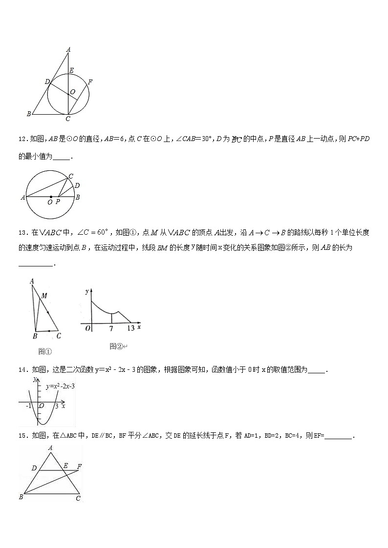 陕西省西安市长安中学2023-2024学年数学九年级第一学期期末达标测试试题含答案第3页