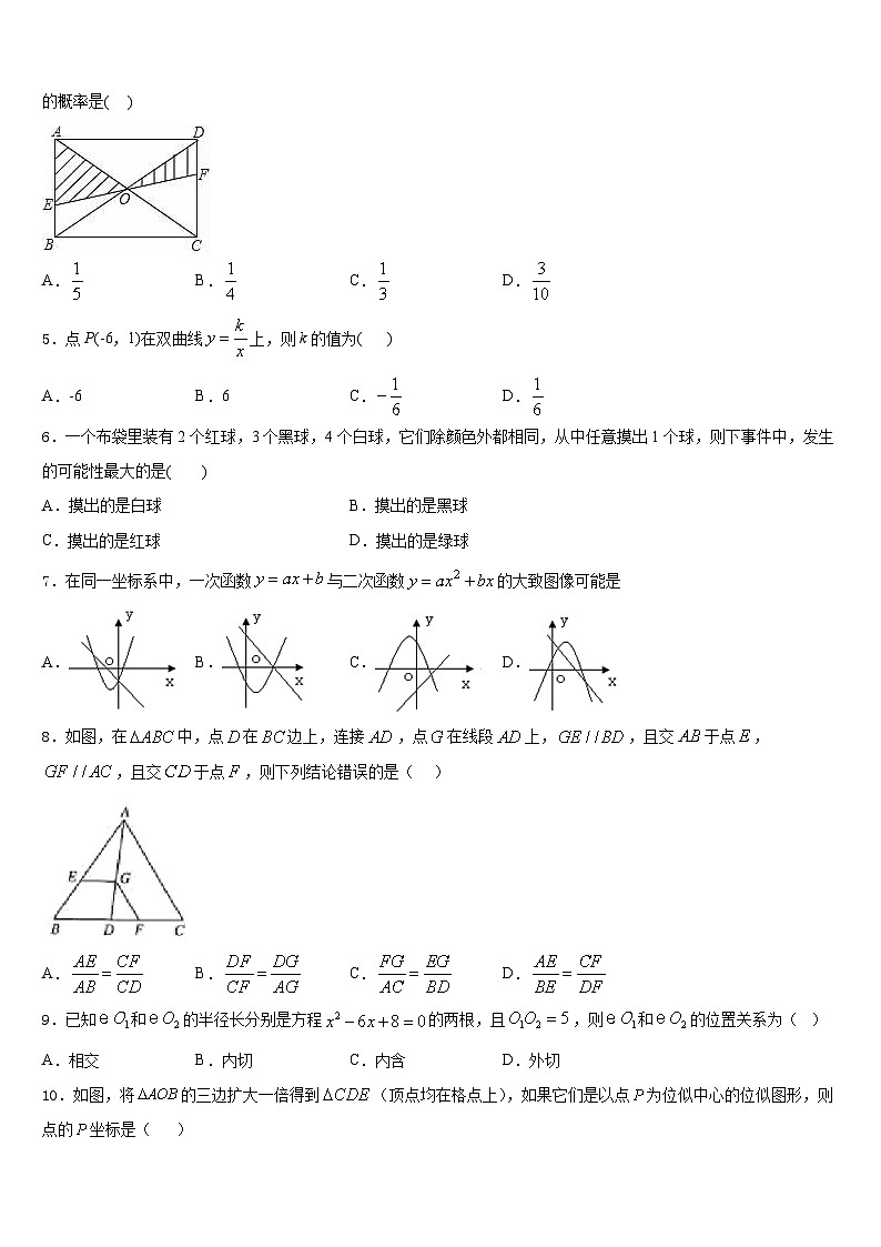 2023-2024学年山东省淄博市数学九上期末质量检测模拟试题含答案第2页