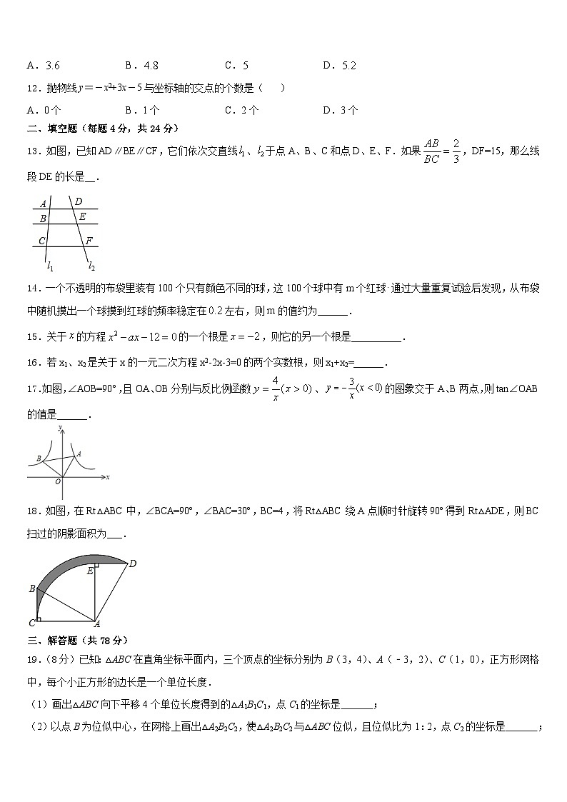2023-2024学年山东省武城县实验中学数学九上期末达标检测试题含答案第3页