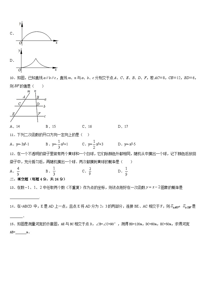 2023-2024學(xué)年廣東省汕頭市潮陽區(qū)銅盂鎮(zhèn)九上數(shù)學(xué)期末聯(lián)考試題含答案第3頁