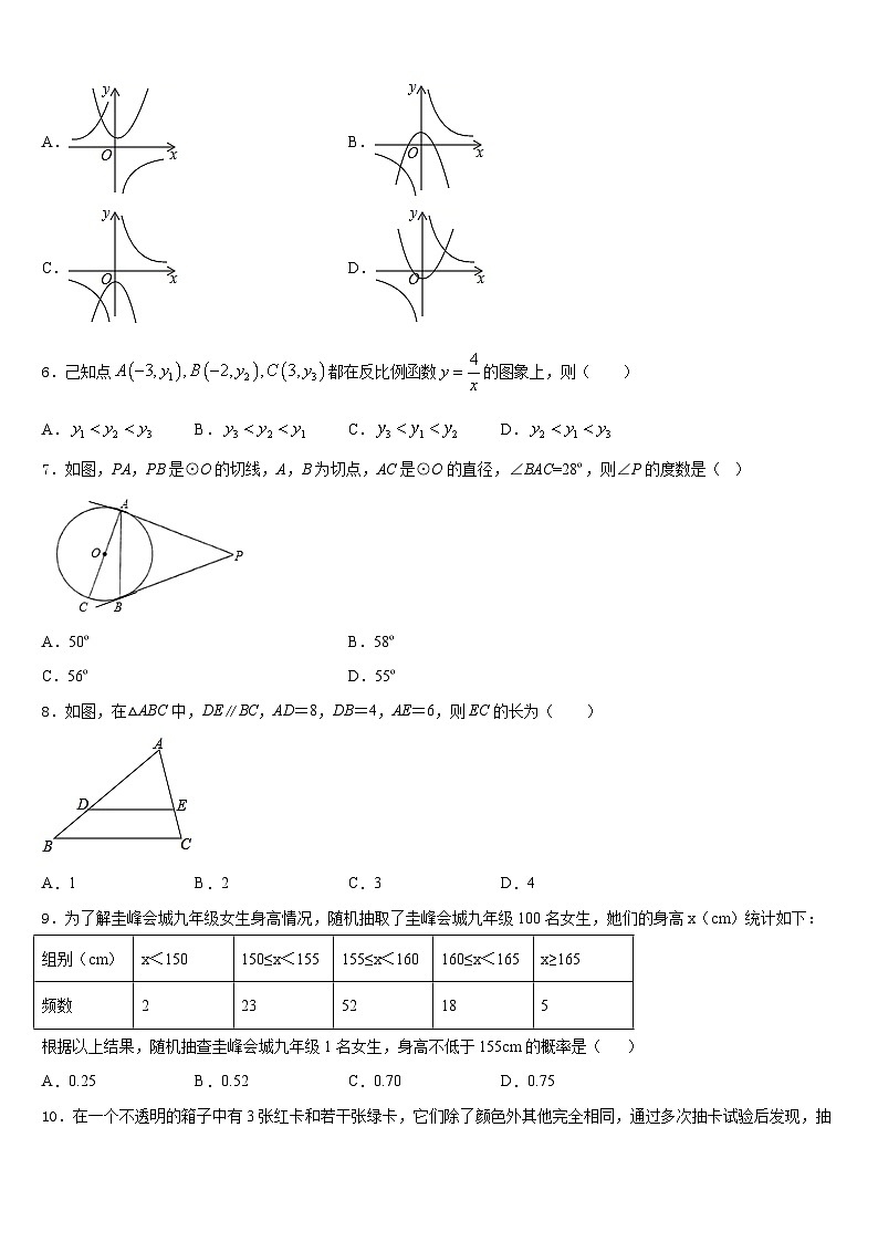 陕西省西安市益新中学2023-2024学年数学九上期末学业水平测试试题含答案02