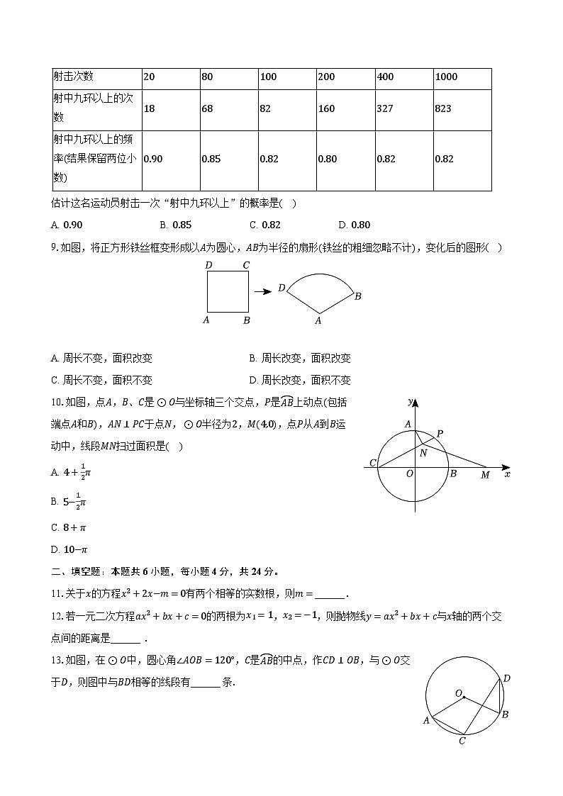 2023-2024学年四川省南充市九年级(上)期末数学试卷(含解析)第2页
