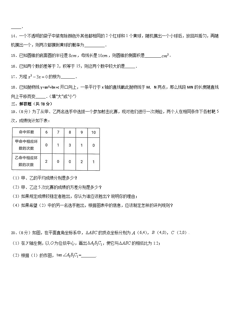 2023-2024学年河南省安阳市安阳一中学九上数学期末综合测试试题含答案第3页