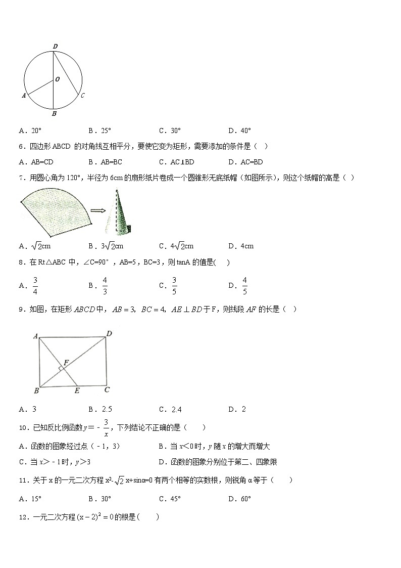 2023-2024学年河南省罗山县数学九年级第一学期期末调研试题含答案第2页