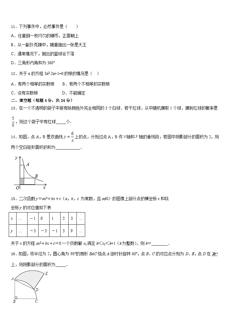 2023-2024学年河南省平顶山市数学九年级第一学期期末监测模拟试题含答案03