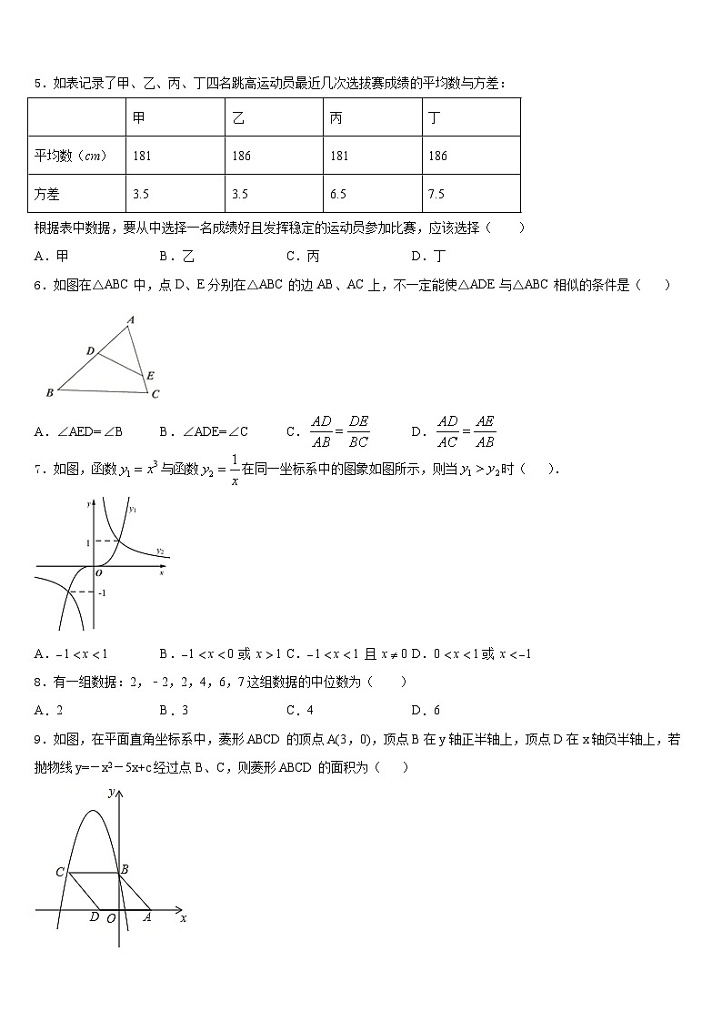 2023-2024学年湖北省麻城市九年级数学第一学期期末学业质量监测模拟试题含答案02