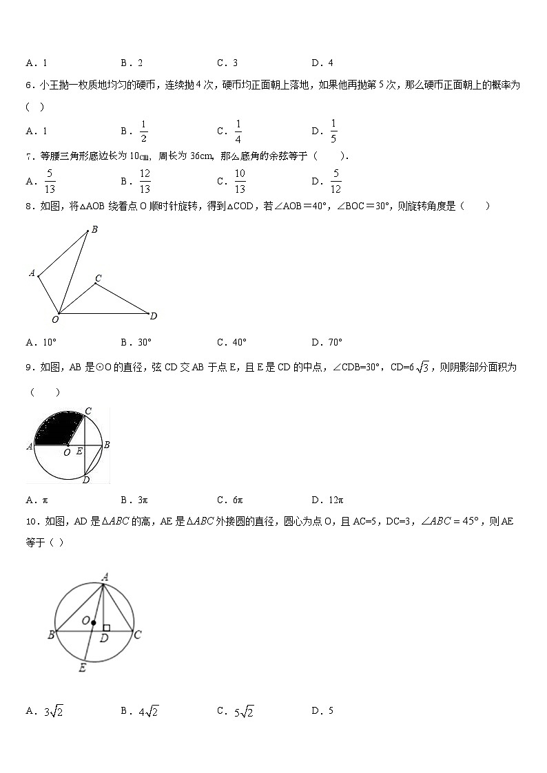 2023-2024学年湖南省邵阳市隆回县数学九年级第一学期期末学业质量监测试题含答案第2页