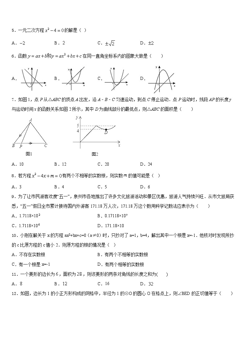 四川省南充市高坪区江东初级中学2023-2024学年数学九年级第一学期期末统考试题含答案第2页