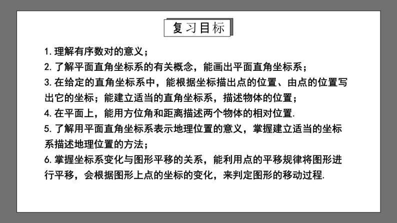 人教版数学七年级下册 第7章《平面直角坐标系》复习课件+测试卷02