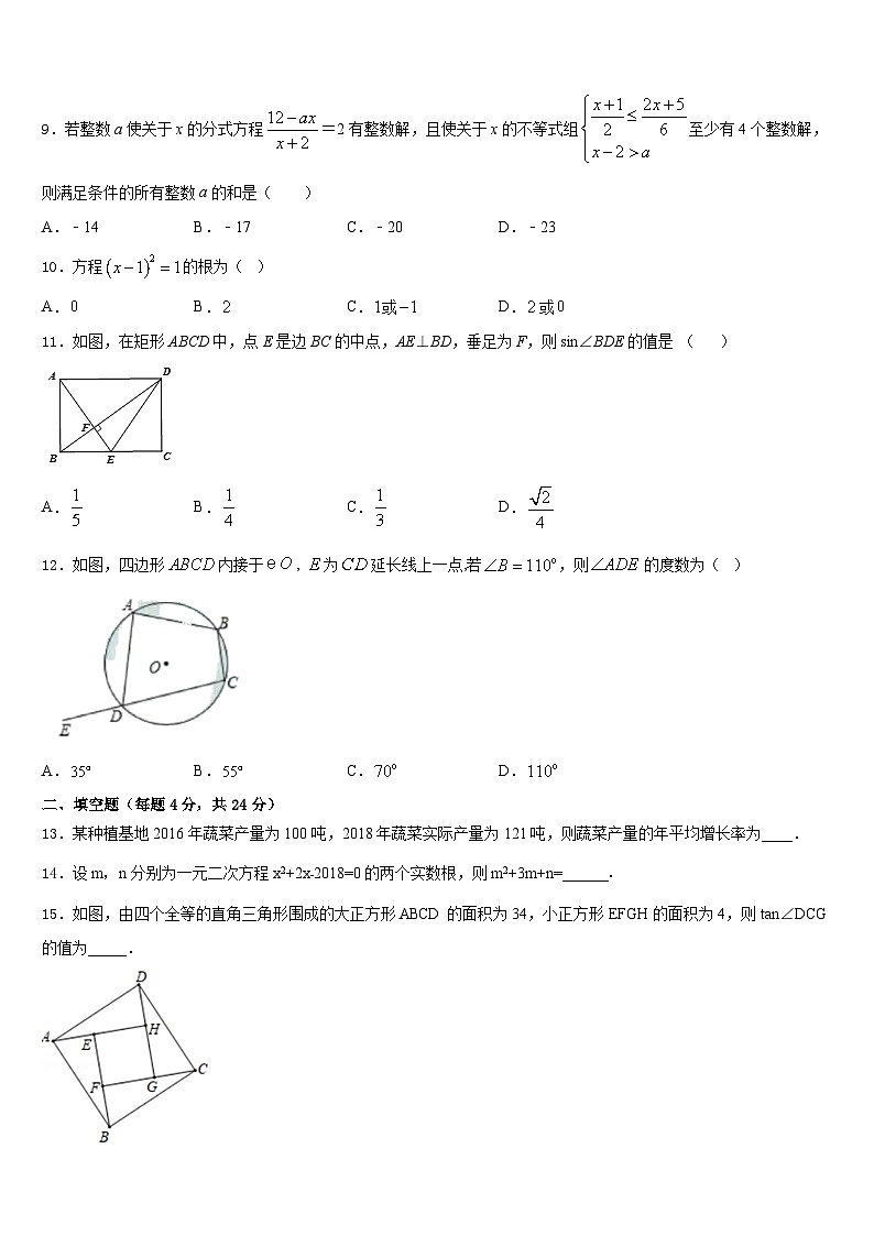 2023-2024學(xué)年湖南省長(zhǎng)沙市實(shí)驗(yàn)中學(xué)數(shù)學(xué)九年級(jí)第一學(xué)期期末學(xué)業(yè)水平測(cè)試模擬試題含答案第3頁(yè)