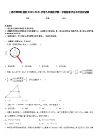 上海市奉贤区名校2023-2024学年九年级数学第一学期期末学业水平测试试题含答案