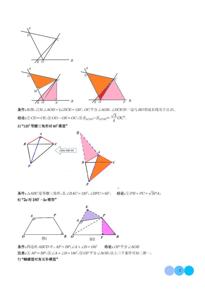 2024年中考数学常见几何模型全等与相似模型-对角互补模型教案（学生+教师版）02