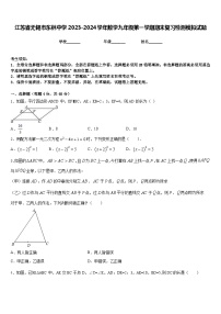 江苏省无锡市东林中学2023-2024学年数学九年级第一学期期末复习检测模拟试题含答案