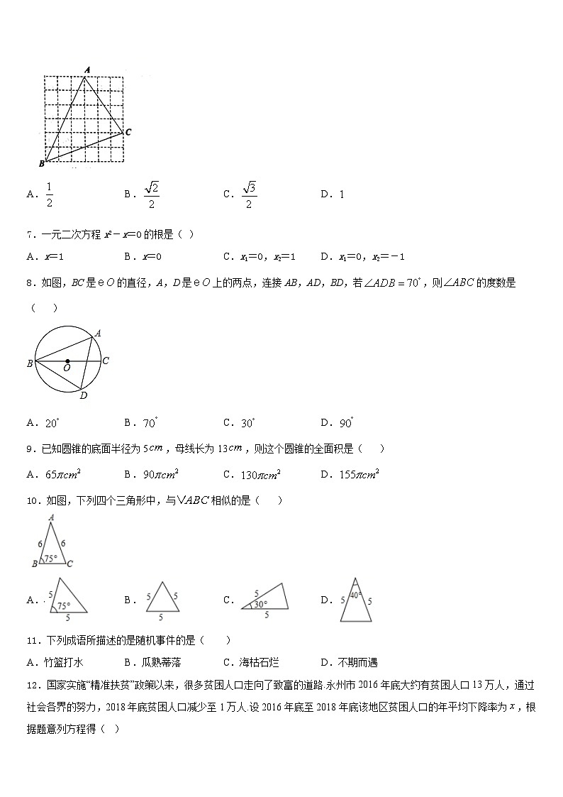 湖北省十堰市实验中学2023-2024学年数学九上期末联考试题含答案02