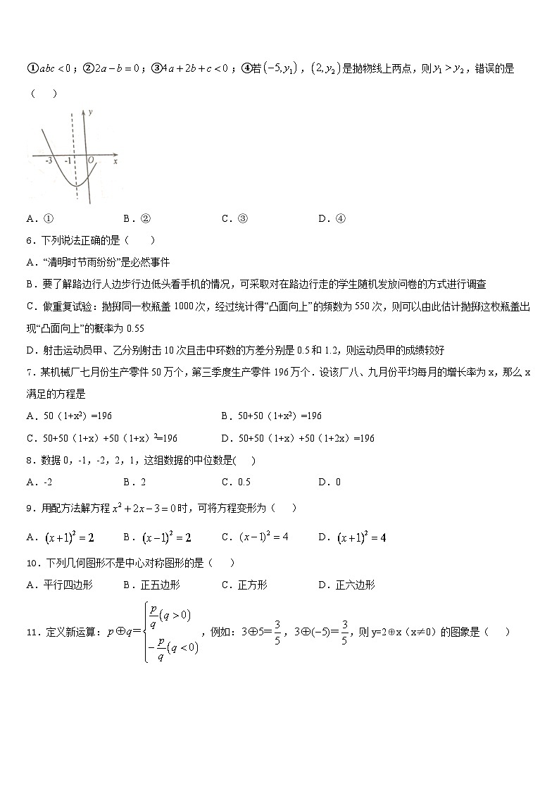 河南省固始县联考2023-2024学年数学九年级第一学期期末学业水平测试模拟试题含答案02