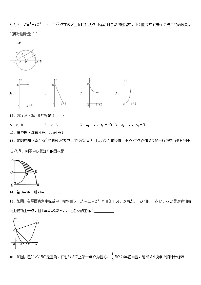 湖南省长沙市浏阳市浏阳河中学2023-2024学年数学九上期末质量检测模拟试题含答案第3页