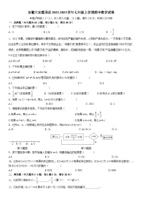 安徽省六安市霍邱县2022-2023学年七年级上学期期中考试数学试卷(含答案)