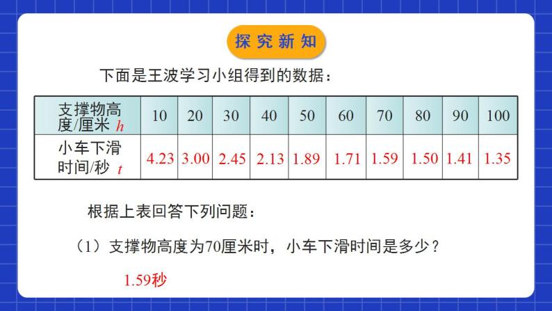 北师大版数学七年级下册 3.1《用表格表示的变量间关系》课件+分层练习（含答案解析）06