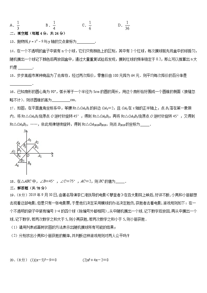 广东省深圳市宝安区宝安中学2023-2024学年九年级数学第一学期期末达标检测模拟试题含答案第3页