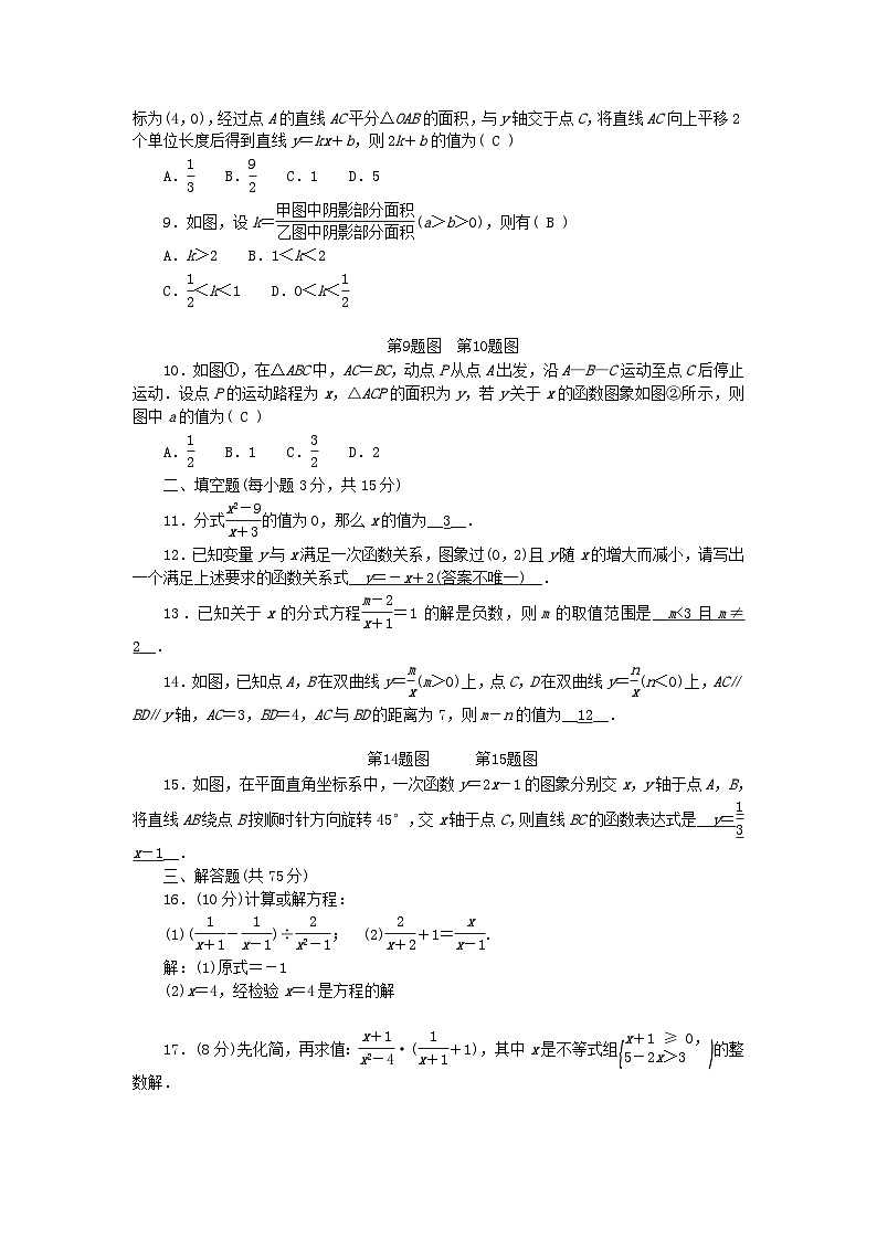 2024八年级数学下学期期中检测卷(附答案华东师大版)02