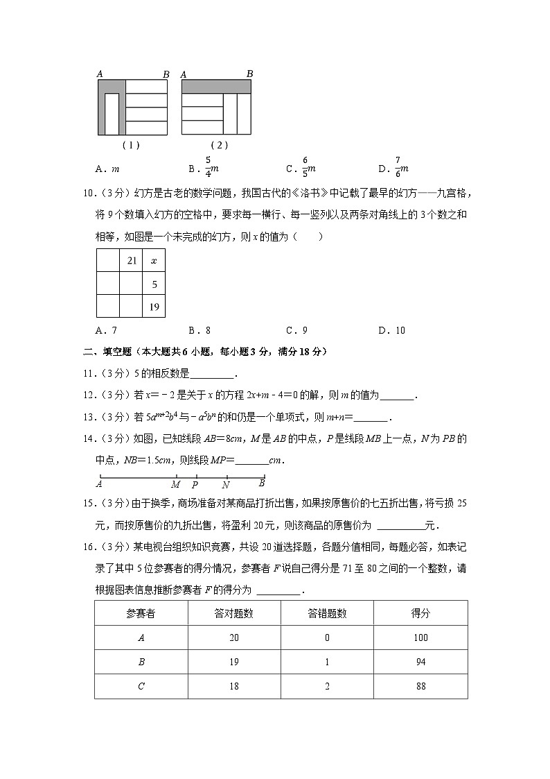 2023-2024学年湖南省长沙市雨花区七年级(上)期末数学试卷02