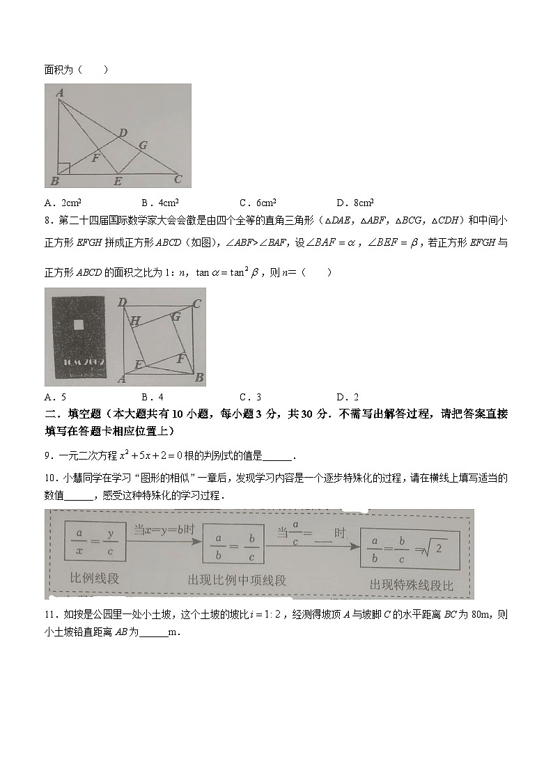江苏省扬州市宝应县2023-2024学年九年级上学期期末数学试题(无答案)02