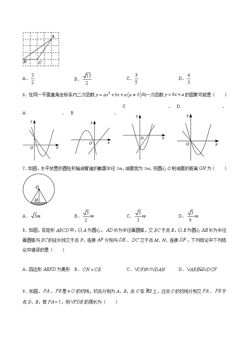 九年级数学开学摸底考02(人教版)(考试版)第2页