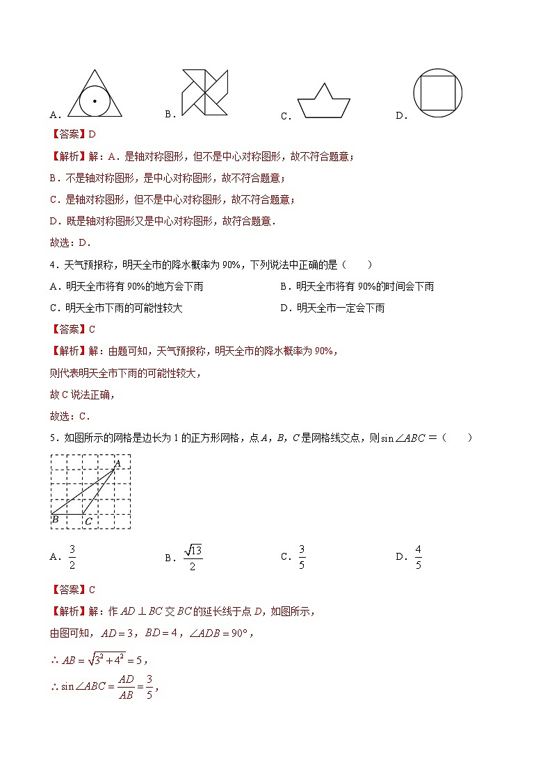 九年级数学开学摸底考02(人教版)(解析版)第2页