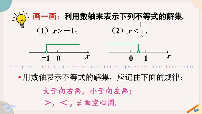华师大版七年级数学下册课件 8.2.1 不等式的解集08
