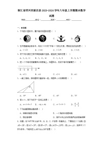 浙江省绍兴市新昌县2023-2024学年八年级上学期期末数学试题(含答案)